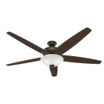 ABANICO C/LUZ STOCKBRIDGE 70" NUEVO BRONZE HUNTER-50472 DESC